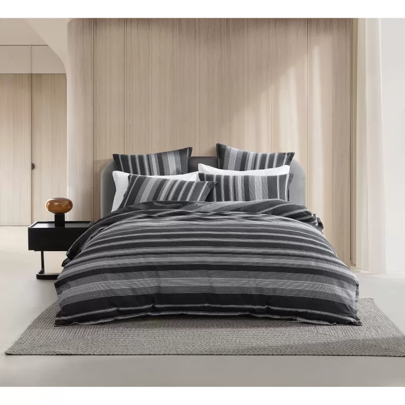 Platinum Hunter Charcoal Quilt Cover Set | Super King Bed