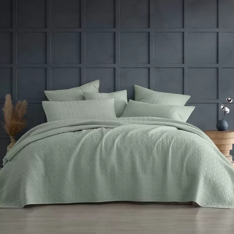 Platinum Kayo Sage Coverlet | Single/Double Bed