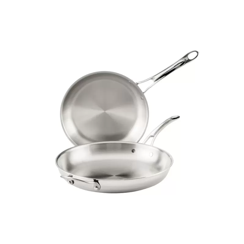 Anolon EverLast Tri-Ply Clad Stainless Steel Induction Fry Pan Set | 2 Piece