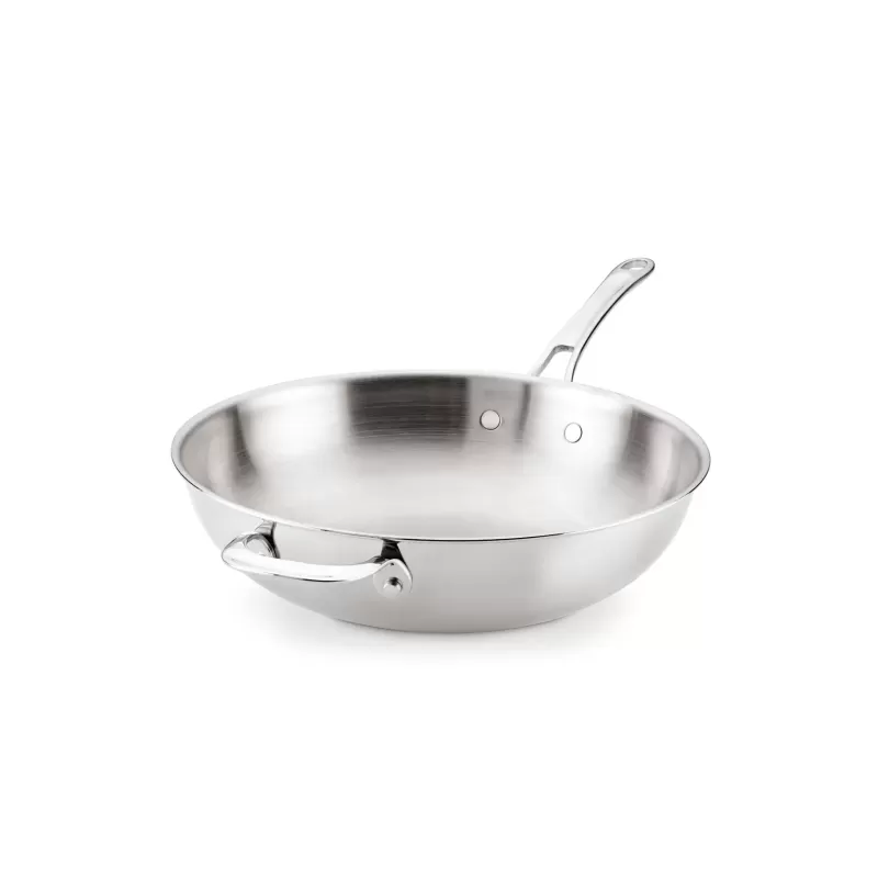Anolon EverLast Tri-Ply Clad Stainless Steel Induction Open Stirfry Pan with Helper Handle | 32cm