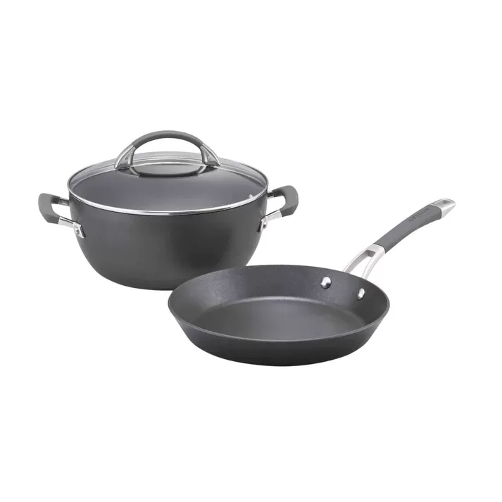 Anolon Endurance+ Nonstick Induction French Skillet 26cm & Covered Casserole 26cm/5.2L