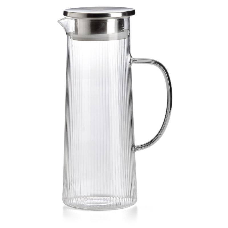 Noritake IVV Narciso Pleated Water Jug Grey Handle | 1.1L