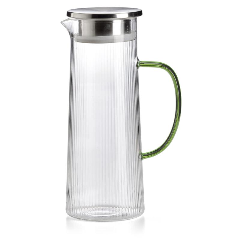 Noritake IVV Narciso Pleated Water Jug Green Handle | 1.1L
