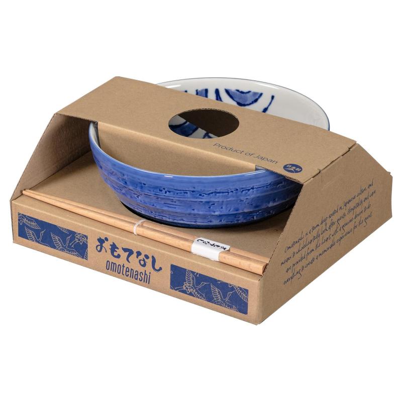 Omotenashi Etegami Tai Ramen Bowl 19cm with Chopstick | Gift Set