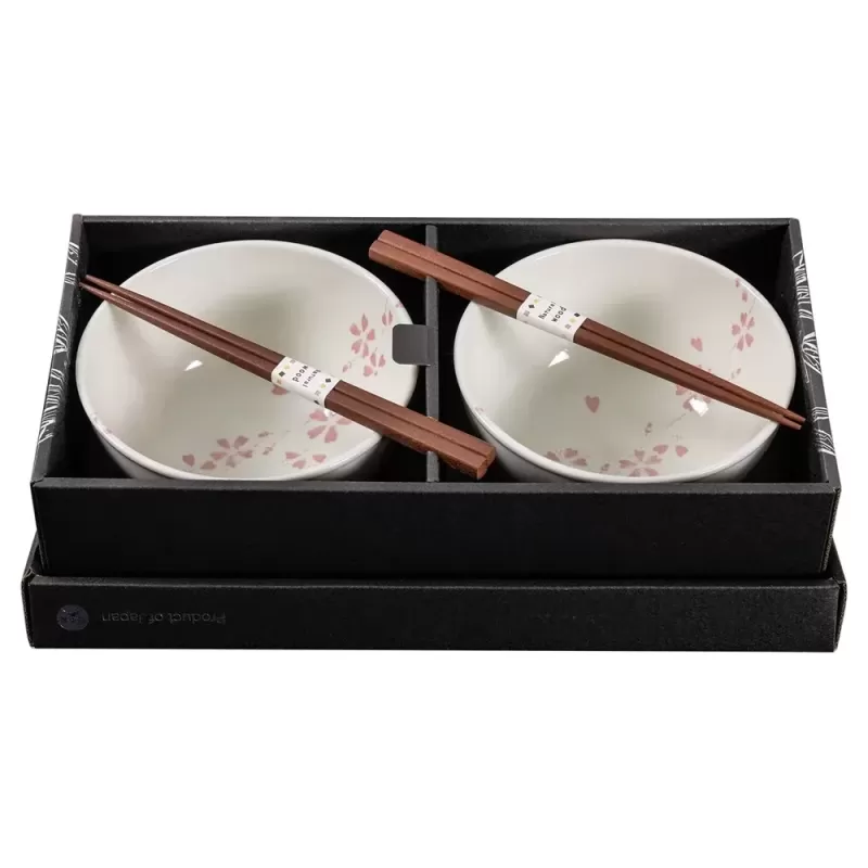 Omotenashi Hanashidare Bowl 16cm with Chopsticks | Set of 4