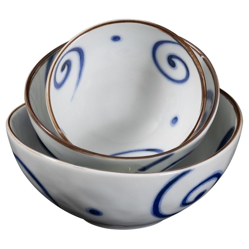 Omotenashi Uzukarakusa Oval Bowl | Set of 3