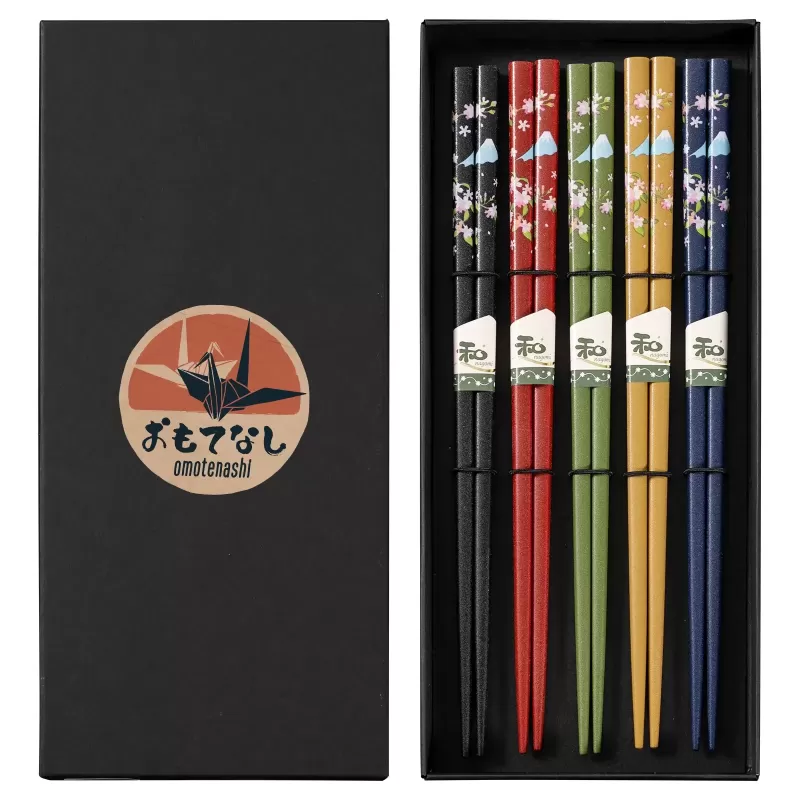 Omotenashi Fuji Sakura Chopsticks | Set of 5