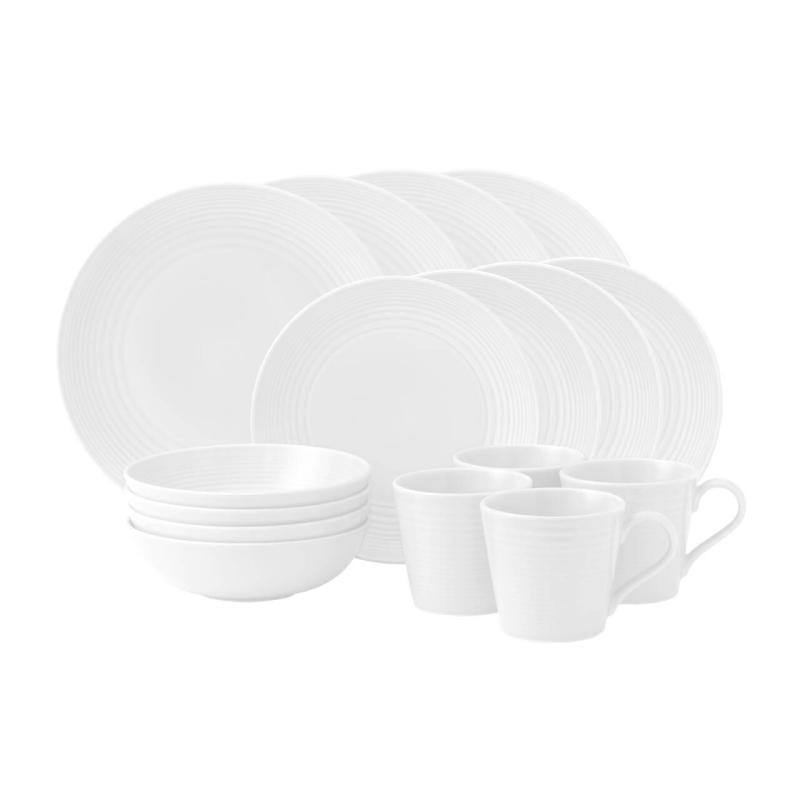 Royal Doulton Gordon Ramsay Maze White Dinnerware Set with Mug | 16 Piece