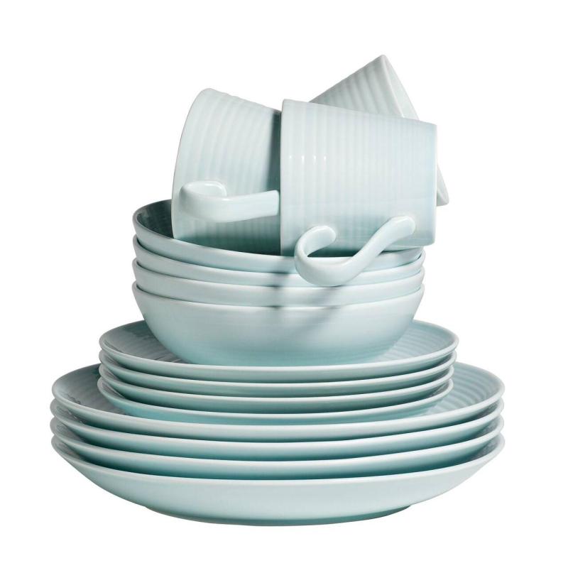 Royal Doulton Gordon Ramsay Maze Blue Dinnerware Set with Mug | 16 Piece