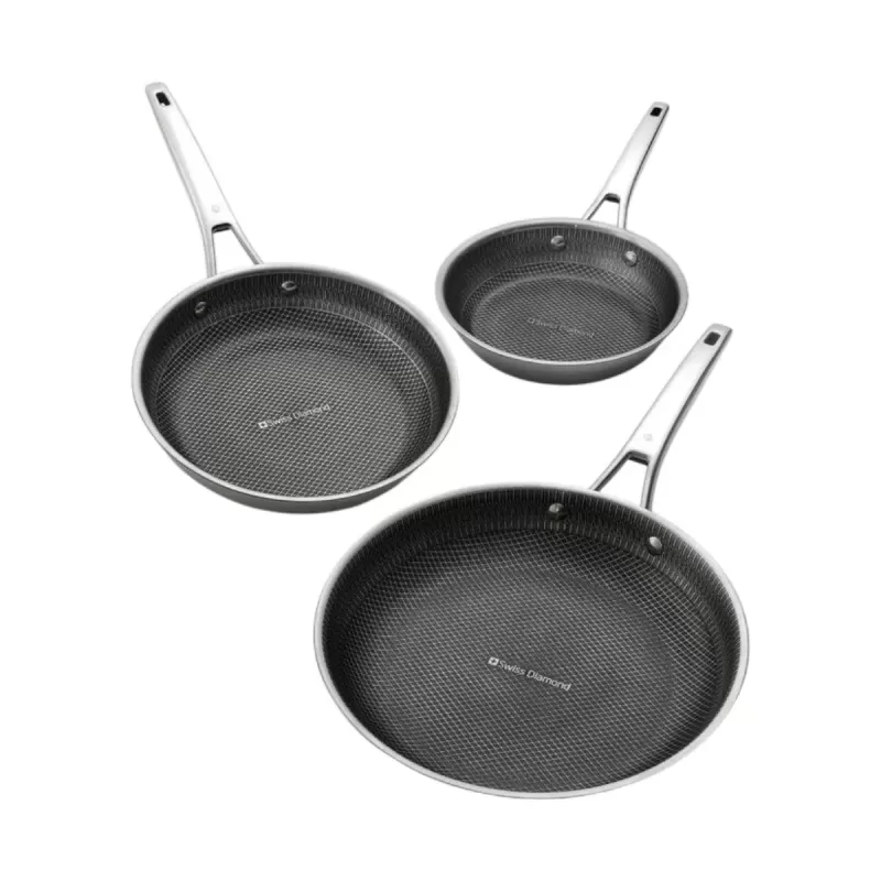 Swiss Diamond DLX Clad Nonstick Frypan Set | 3 Piece