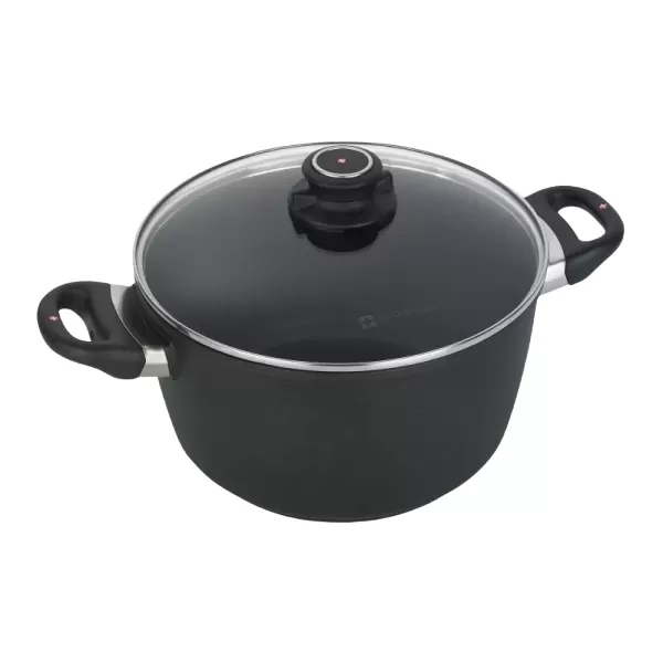 Swiss Diamond XD Induction Nonstick Soup Pot with Glass Vented Lid | 24cm/5.2L