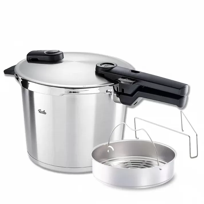 Fissler Vitaquick Premium Pressure Cooker with Steamer Insert & Tripod | 22cm/6L