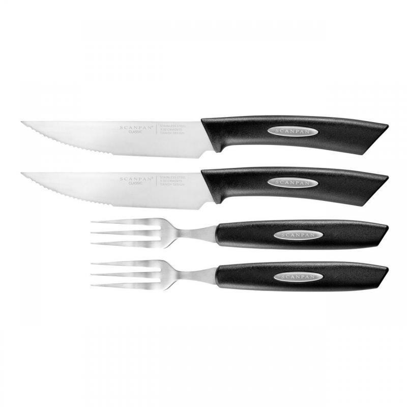 Scanpan Classic Texas Steak Knife & Fork Set | 4 Piece