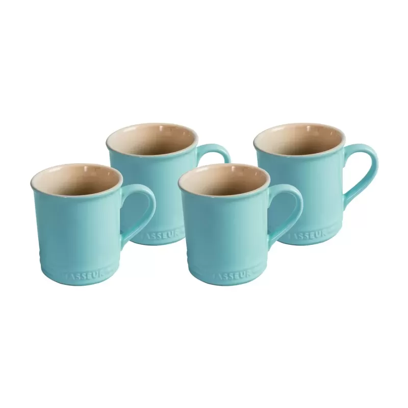 Chasseur La Cuisson Mug 4-Piece Set 350ml | Duck Egg Blue