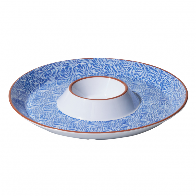 Avanti Round Sharing Plate with Sauce Bowl Fan | 30cm