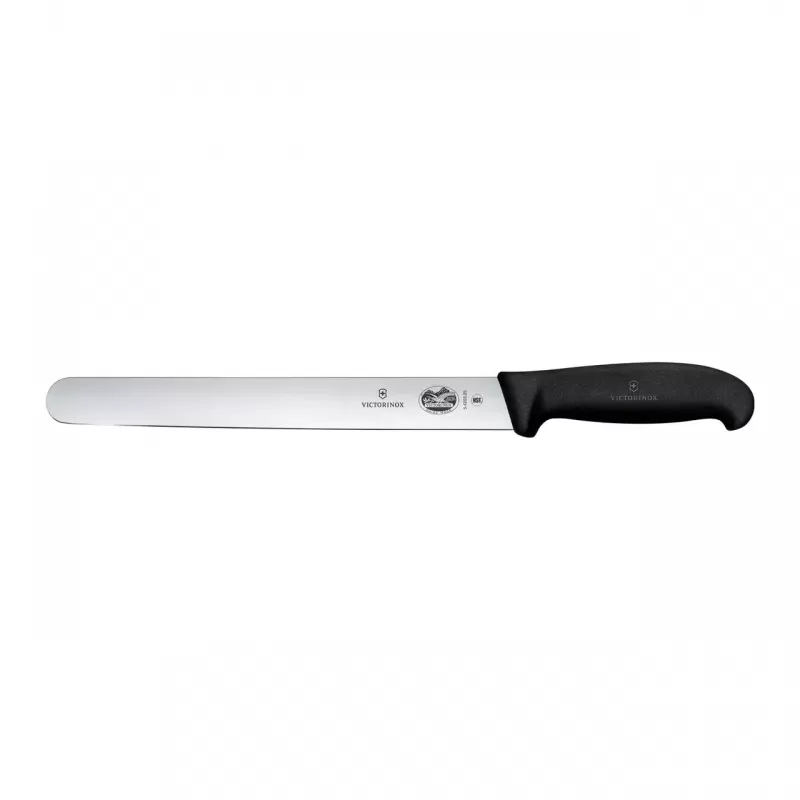 Victorinox Slicing Knife Straight Edge Blade Fibrox 30cm | Black