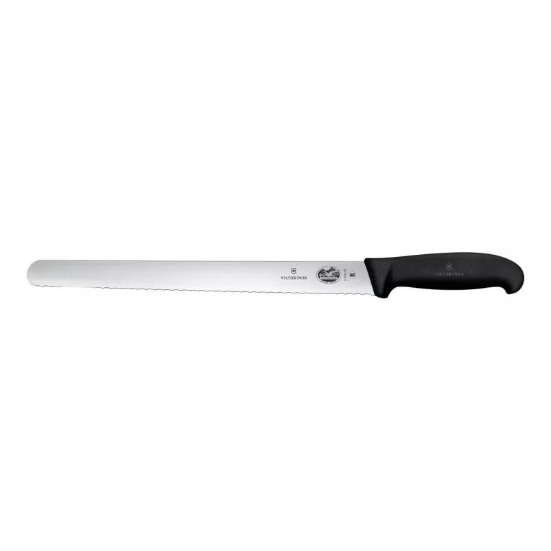 Victorinox Slicing Knife Wavy Edge Blade Fibrox 36cm | Black