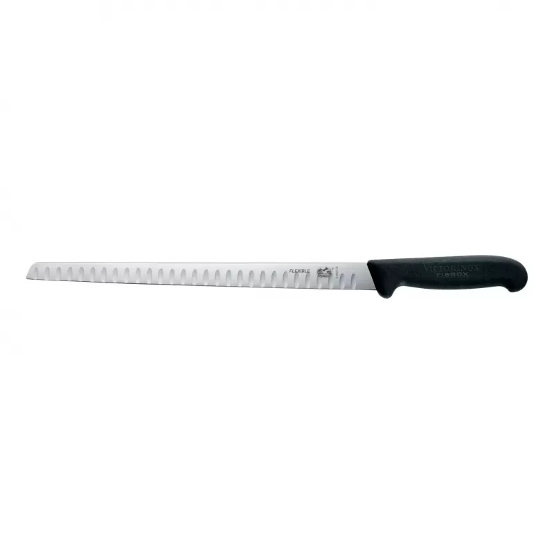 Victorinox Salmon Knife Fluted Edge Blade Fibrox 30cm | Black