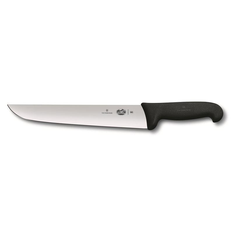 Victorinox Butcher Knife Straight Edge Blade Fibrox 20cm | Black