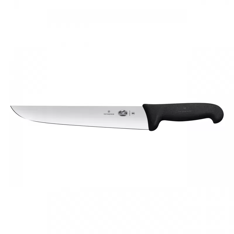 Victorinox Butcher Knife Straight Edge Blade Fibrox 23cm | Black