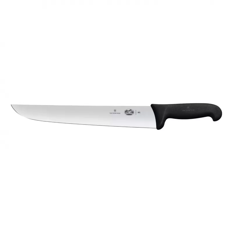Victorinox Butcher Knife Straight Edge Blade Fibrox 31cm | Black