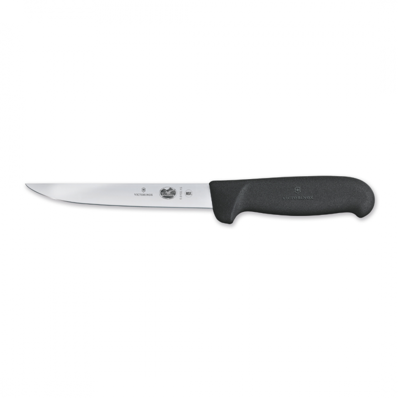 Victorinox Boning Knife Straight Narrow Blade Fibrox 12cm | Black