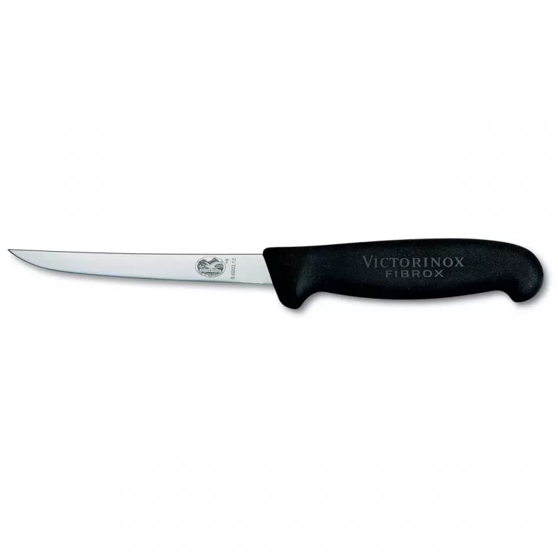 Victorinox Boning Knife Straight Extra Narrow Blade Fibrox 12cm | Black