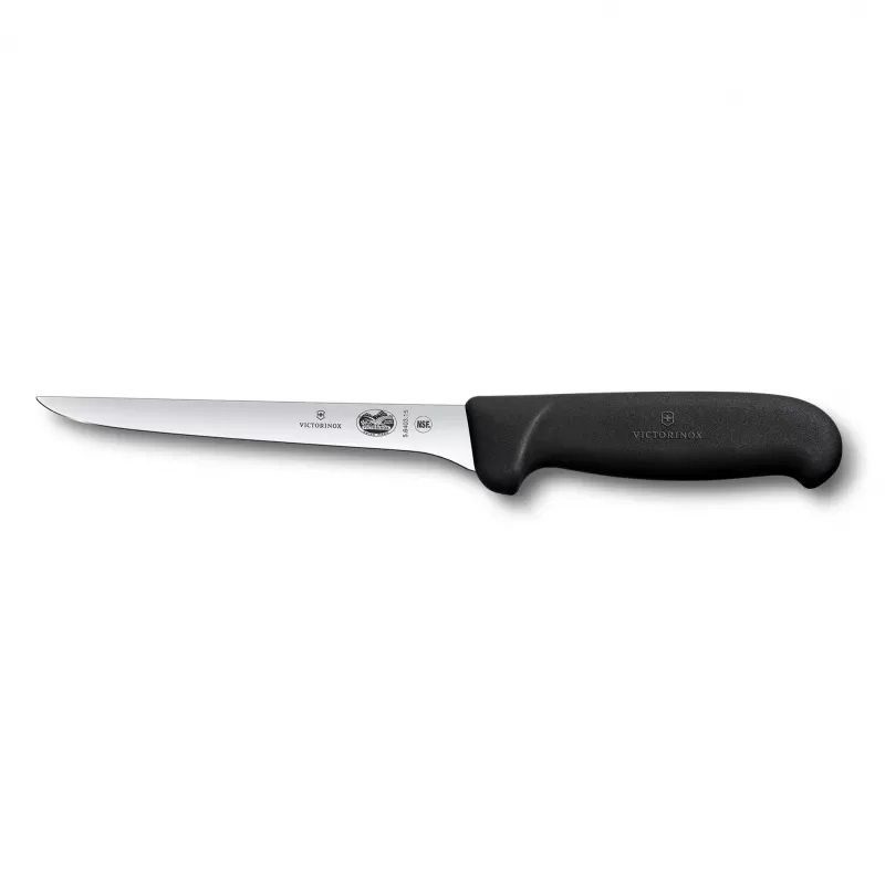 Victorinox Boning Knife Straight Narrow Blade Fibrox 15cm | Black