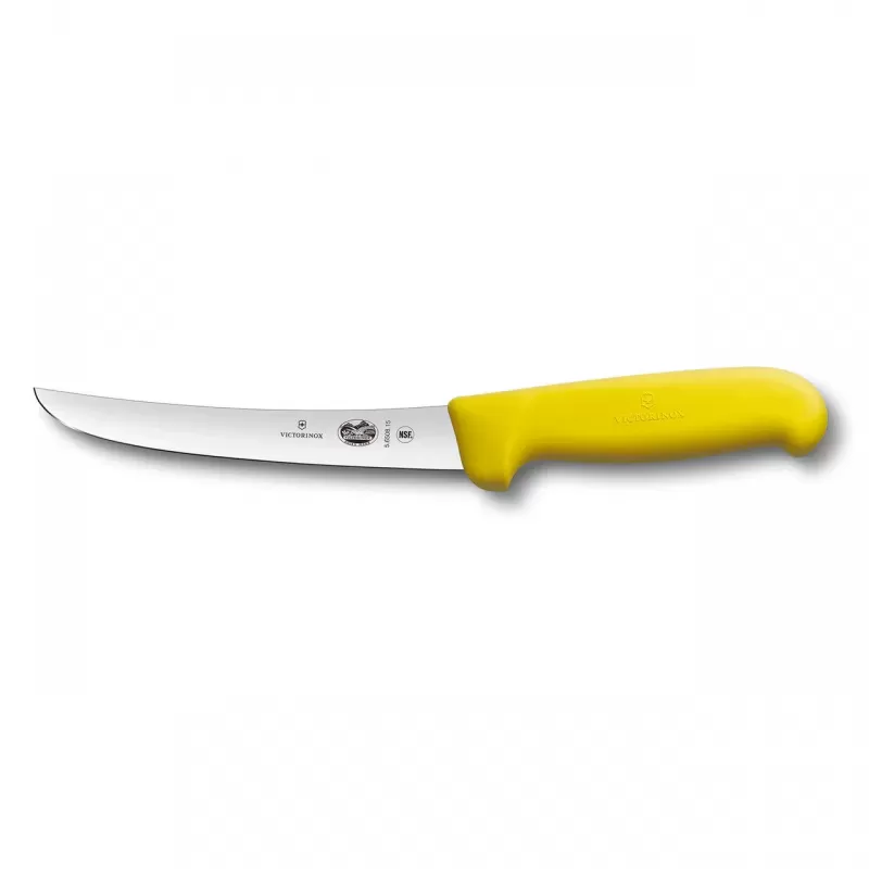 Victorinox Boning Knife Curved Wide Blade Fibrox 15cm | Yellow