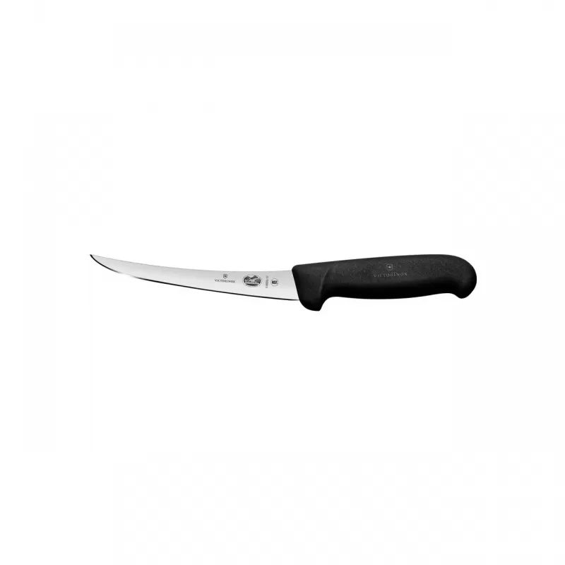 Victorinox Boning Knife Curved Narrow Blade Fibrox 12cm | Black