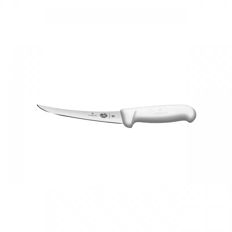 Victorinox Boning Knife Curved Narrow Blade Safety Grip Fibrox 15cm | White