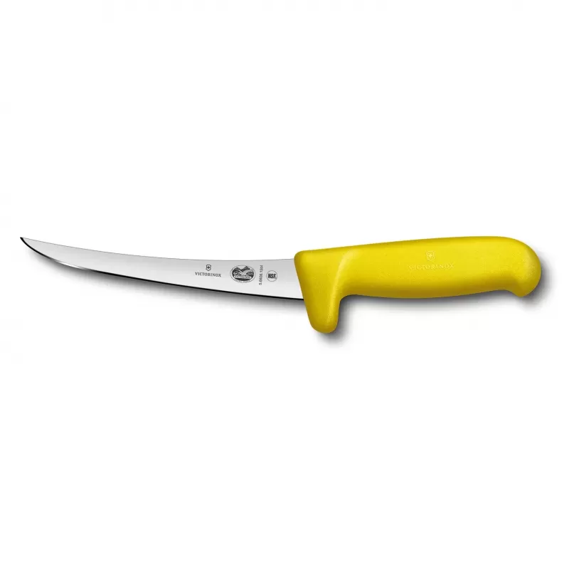 Victorinox Boning Knife Curved Blade Safety Grip Fibrox 15cm | Yellow