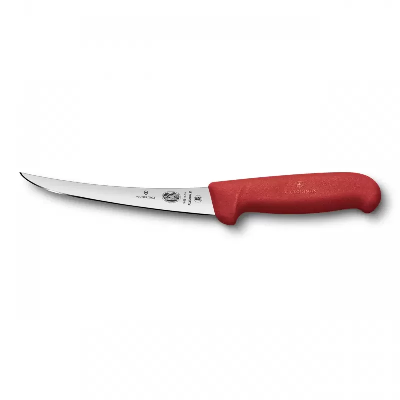 Victorinox Boning Knife Curved Flexible Narrow Blade Fibrox 15cm | Red