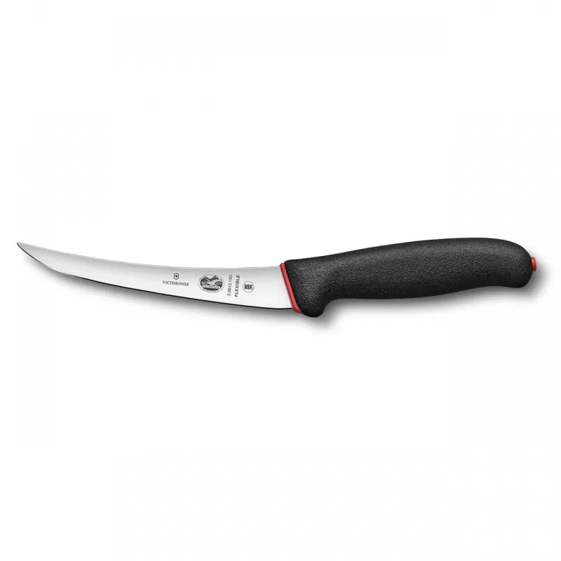 Victorinox Boning Knife Curved Flexible Narrow Blade Dual Grip Fibrox 15cm | Black