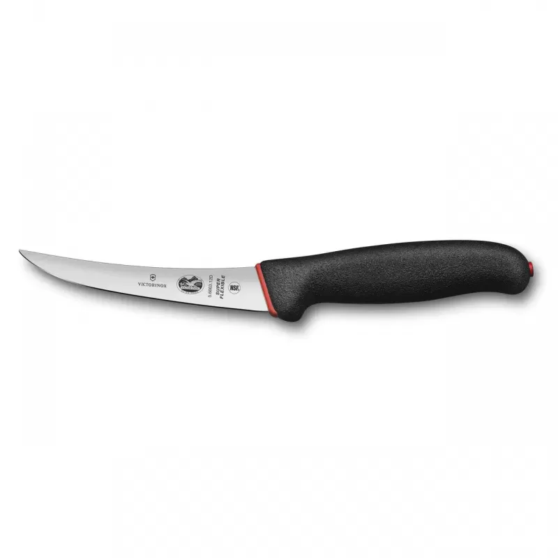 Victorinox Boning Knife Curved Super Flexible Narrow Blade Dual Grip Fibrox 12cm | Black