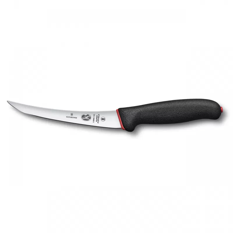 Victorinox Boning Knife Curved Super Flexible Narrow Blade Dual Grip Fibrox 15cm | Black
