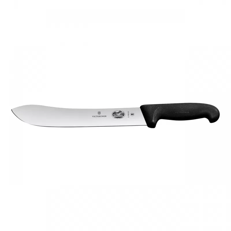 Victorinox Butcher Knife Wide Tip Blade Fibrox 31cm | Black