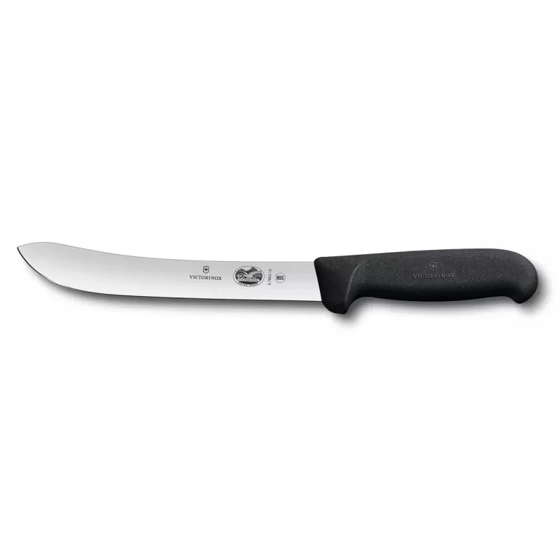 Victorinox Butcher Knife Heavy Stiff Blade Fibrox 18cm | Black