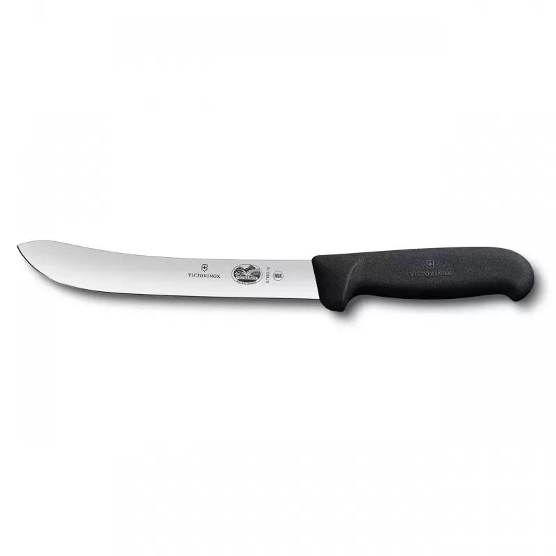 Victorinox Butcher Knife Heavy Stiff Blade Fibrox 20cm | Black