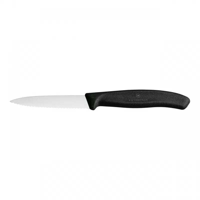 Victorinox Swiss Classic Paring Knife Wavy Edge Blade 8cm | Black