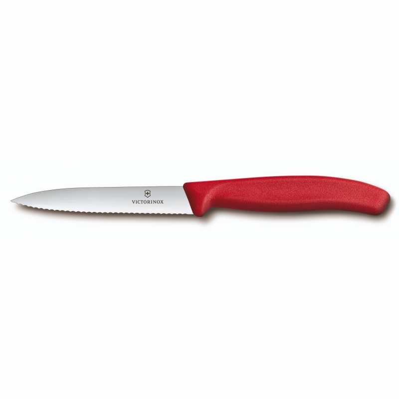 Victorinox Swiss Classic Paring Knife Wavy Edge Blade 10cm | Red