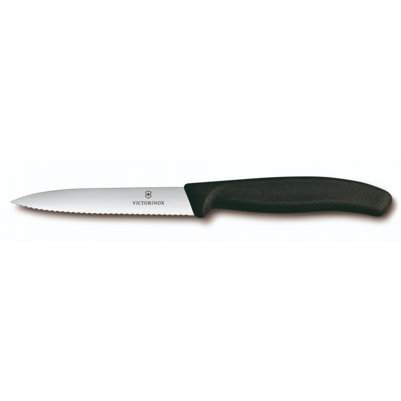 Victorinox Swiss Classic Paring Knife Wavy Edge Blade 10cm | Black
