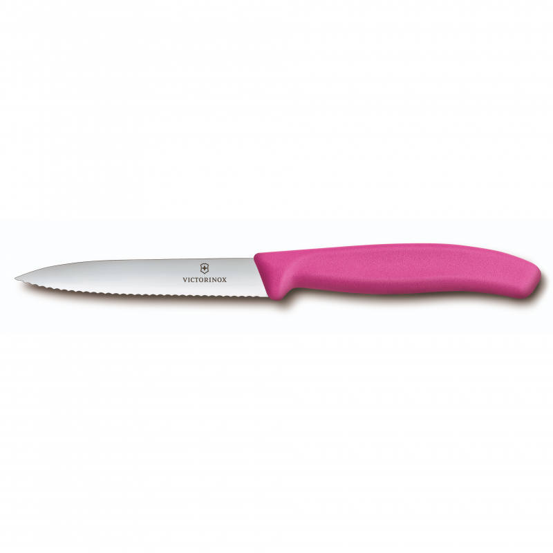 Victorinox Swiss Classic Paring Knife Wavy Edge Blade 10cm | Pink