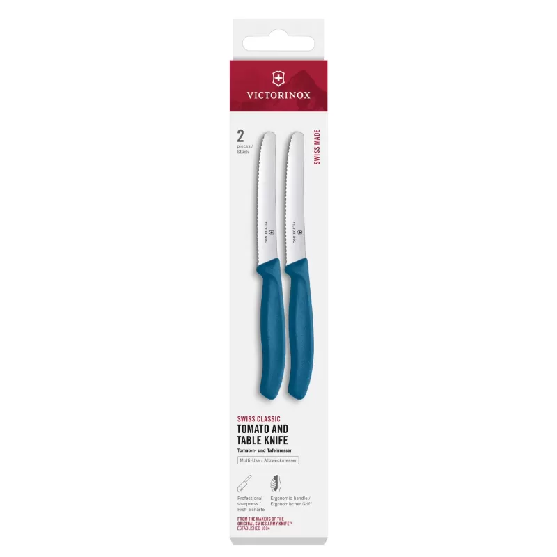 Victorinox Swiss Classic Steak/Tomato Knife 11cm New Blue | 2 Piece