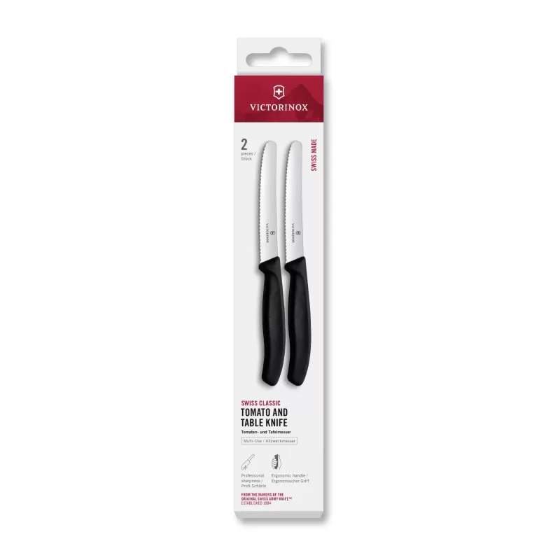 Victorinox Swiss Classic Steak/Tomato Knife 11cm Black | 2 Piece
