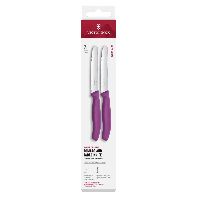 Victorinox Swiss Classic Steak/Tomato Knife 11cm New Purple | 2 Piece