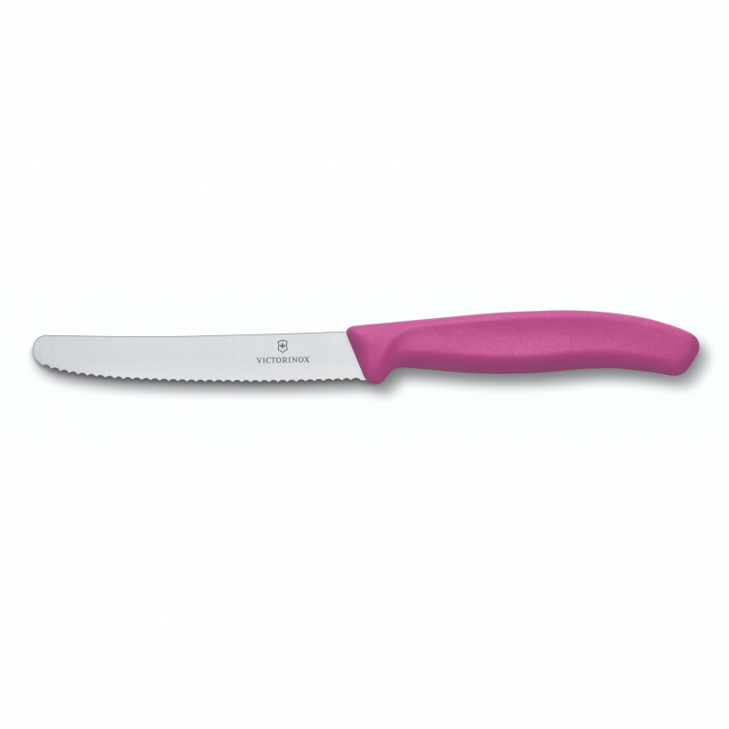 Victorinox Swiss Classic Steak/Tomato Knife Wavy Edge Blade 11cm | Pink