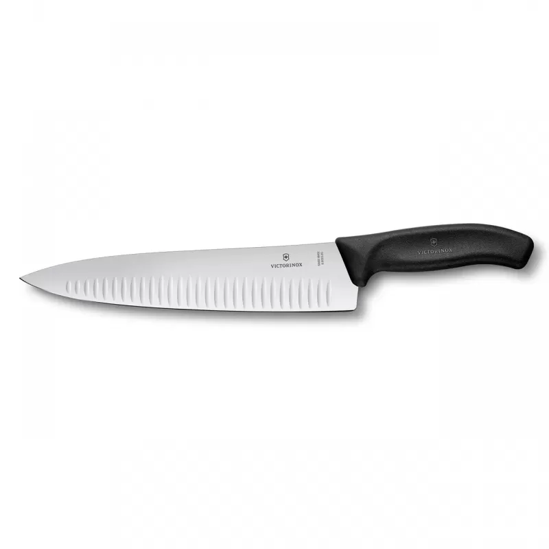 Victorinox Swiss Classic Cooks/Carving Knife Fluted Edge Blade 25cm | Black