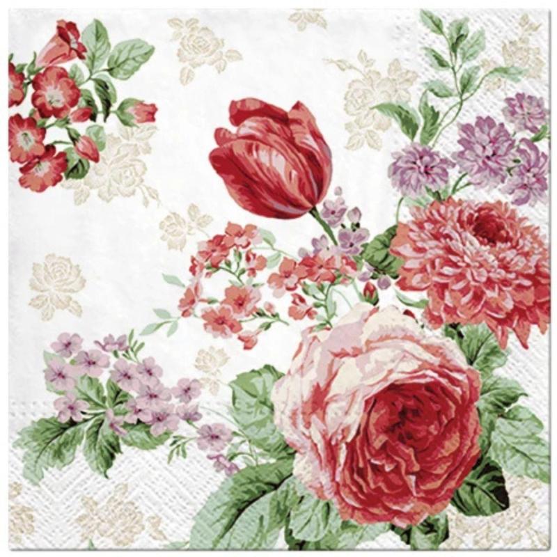 Paw Lunch Napkins 33cm Pack of 20 | 3 Ply | Mysterious Roses