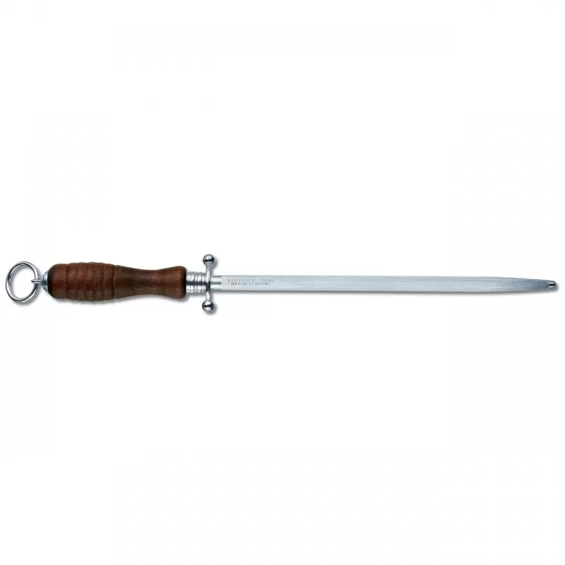 Victorinox Kitchen Sharpening Steel Round Middle Fine Cut Redwood | 27cm